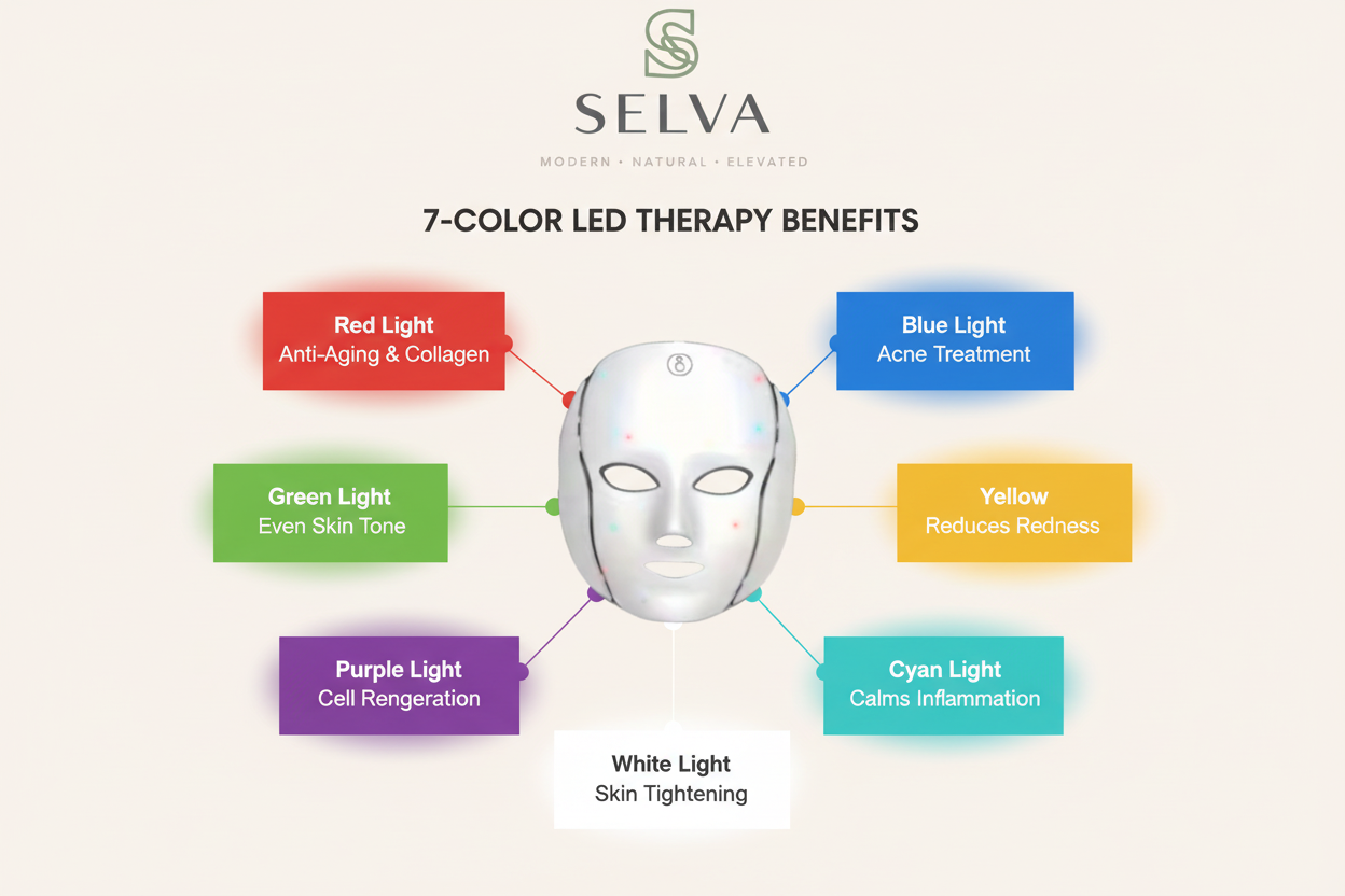 SelvaCare™ Radiant Skin LED Therapy (7-Color Face + Neck Mask)
